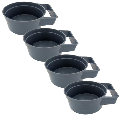 varivendo Gipsbecher Set 4x180 mm mit Griff – robustes Gipsergeschirr aus Hart-PVC, für Gips gießen Zubehör, silikonbecher zum gießen