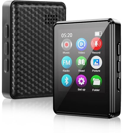 Weinsamkeit 64 GB MP3 Player, verlustfreier Hi Fi Sound, Voice-Recorder und FM Radio Recorder, E-Book mit erweiterbarem Speicher bis zu 128 GB, hochempfindlicher Vollbild-Touchscreen MP3 Player