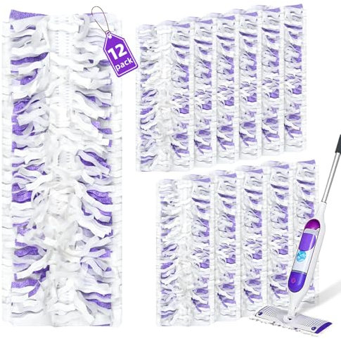 12 Count Disposable Power Mop Refills Compatible with Power Mop, Powemop Pads for Multi-Surface Mop Power Mop Refills Pads for Floor Cleaning