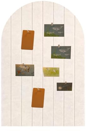 Faltbare kork pinnwand 60x40cm, 1cm dicke Filzfliesen, Pinnwand Kinderzimmer mit Klebstoff Klettverschluss, Dekorationsbrett für Bilder Notizen, Runde Ränder Wandpaneele für Wohnzimmer im Büro - Beige