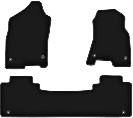 Wielganizator Velours Fußmatten passend für Dodge RAM 1500 (2019-2024) | Qualität: Basic - Genaue Passform, rutschfeste Untregrund 3-teilig - Schwarz