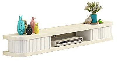 Floating Tv Stand Cabinet Console Di Intrattenimento Scaffale Di Stoccaggio per Ufficio Soggiorno Floating Tv Stand Component Mensola Tv Cabinet Wall Mounted Media Console Av Shelf, ZIUTNSAV, a,