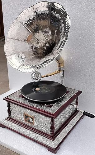 Gramophone Player Original Working Old Replica Gramophone Player with 1 Demo Record and 5 Needles