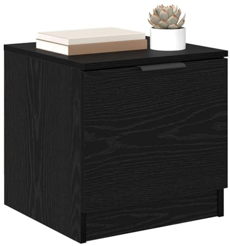 vidaXL Bed Cabinet 2 pcs Black Oak 40 x 39 x 40cm Engineered Wood