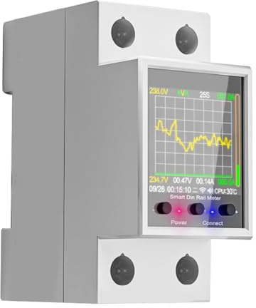 Asyduey GR2P 100A Contatore Elettrico Intelligente Tuya WiFi Din Rail Misuratore di Energia Elettrica Display Digitale Monitor Curva di Tensione Amperometro