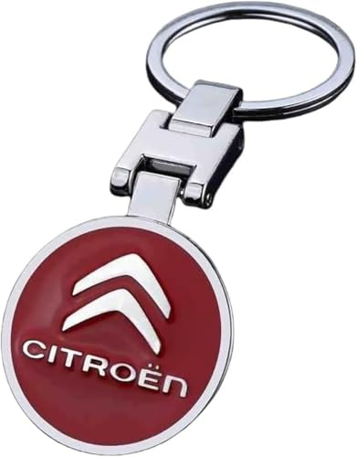 ZKAYHGG Porte-Clés de Voiture pour Citroën C3 2020-2025, Trousseau de Clés Anti-Perte Remplacement Portable avec Logo pour Hommes et Femmes,Red