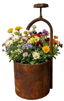Super Idee Wasserhahn aus Edelrost zum Bepflanzen Dekorieren Außenwasserhahn in Rostoptik 30 x 14 x 14 cm Rost Pflanzschale Blumentopf Windlicht Gartendeko Rostdeko (Wasserhahn)