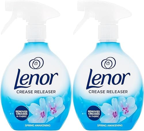Lenor Crease Releaser Spray Spring Awakening 2 x 500ml | Fabric Wrinkle Remover & Clothes Freshener | Easy Iron Spray for Clothes, Linen & Upholstery | Long Lasting Fresh Scent
