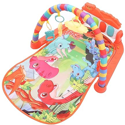 Picysa Baby-Gym-Spielmatte mit Kick-Piano, Weiche Sensorische Funktionen für Kleinkinder, 74 X 56 X 43 cm, Sichere Materialien (Rot)