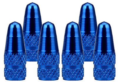 SENZEAL 6 pcs Ventilkappen Französisch Fahrrad Ventil Reifen aus Aluminiumlegierung Blau