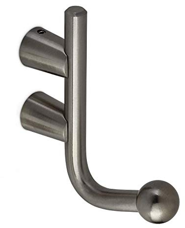 SOTECH Garderobenhaken ZIA Ø 10 mm Edelstahl matt 92 x 80 x 19 mm | Wandhaken zum Schrauben Handtuchhalter Kleiderhaken Haken