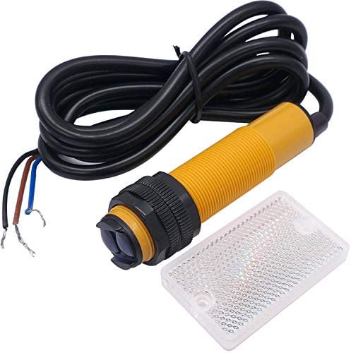 Taiss/M18 Reflexions Lichtschranke E3F-R2N1(NPN NO)2m Induktiver Abstand 10-36V DC Infrarotstrahl Reflexions Lichtschranke Sensor 3 Draht E3F-R2N1