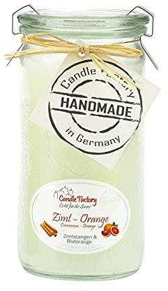 Candle Factory - Mini Jumbo Kerzen Windlicht Duft: Zimt - Orange 307-091