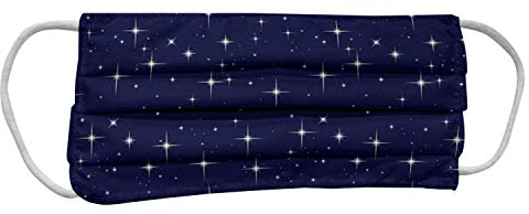 ABAKUHAUS Platz Elastische Stoffmaske, Nacht Skyline mit Sternen, 10er Set Staubmaske, lila Weiß