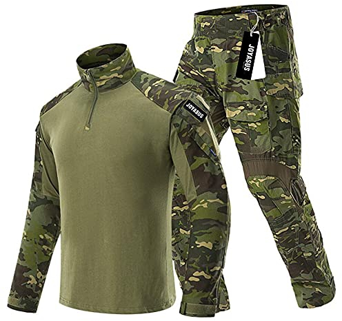 JOYASUS Atmungsaktive Taktisch Uniform Taktische Männer BDU Kampf Shirt & Hosen Anzug für Kriegsspiel Paintball Airsoft Jagd Schießen