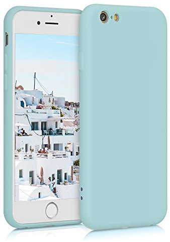 kwmobile Hülle kompatibel mit Apple iPhone 6 / 6S Hülle - gummierte TPU Silikon Handyhülle - Schutzhülle für kabelloses Laden - Case in Mintgrün