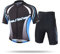 L PATTERN Kinder Radsport Bekleidung- Jungen/Mädchen Fahrrad Trikot-Set(Trikot Kurzarm+Kurz Radhose)/Radtrikot Kurzarm/Kurz Fahrradhose mit Sitzpolster, Schwarz und Himmelblau, 146