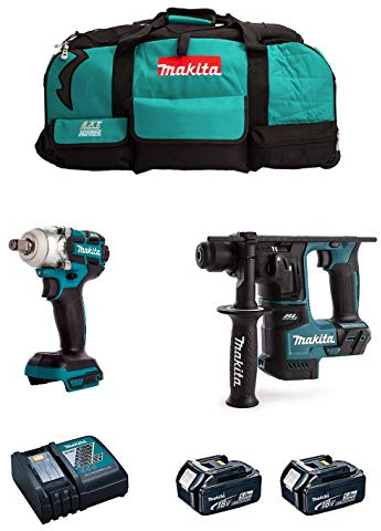 MAKITA Kit MK213 (Clé à Chocs DTW285 + Perforateur DHR171 + 2 Batteries de 5,0 Ah + Chargeur + LXT600)