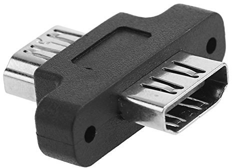 Qingchu HDMI Compatible Female to Female Adapter Screw Lock Panel Cable Extender Connector