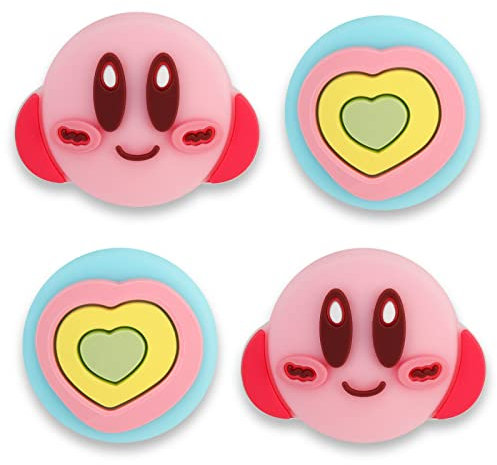 Owngen Cute Thumb Grip Caps for Nintendo Switch/Lite/OLED, Kawaii Magic Moon Joy-Stick Button Stick Cover 3D Analog Ergonomic Cap for NS Controller Joy-Cons (Pink)