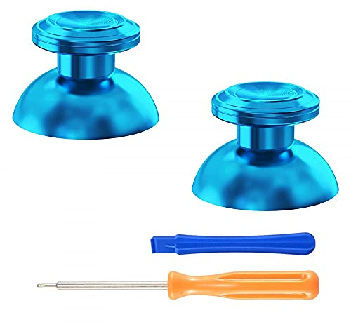 eXtremeRate Joysticks Metálicos para ps5 Control, Accesorios Thumbsticks de Metal, Repuesto Analógico de Aluminio, Palancas de Pulgar para ps4 Mando - No Incluye Control (Azul)