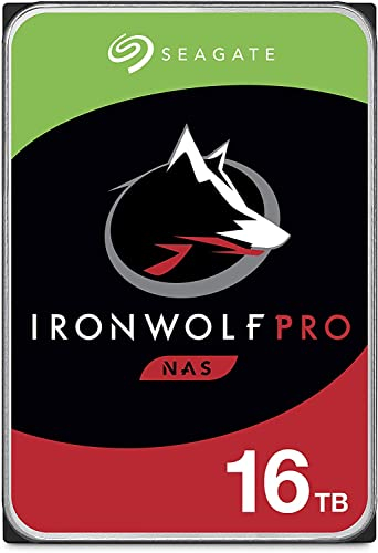 Seagate IronWolf Pro, 16TB, Hard Disk SATA da 6GBit/s, HDD, CMR 3,5 7.200 RPM, Cache da 128 MB per NAS con Sistema RAID (ST16000NE000) (Ricondizionato)