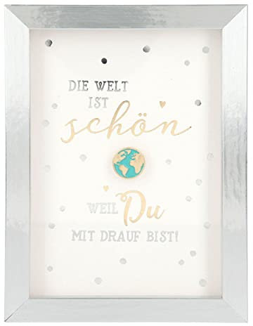 Depesche 11626-004 - Bilderrahmen mit Kompliment, kleiner Deko-Rahmen mit hübschem Spruch, ca. 12 x 9 x 1,9 cm, ideal als Geschenk oder kleine Aufmerksamkeit, Silber