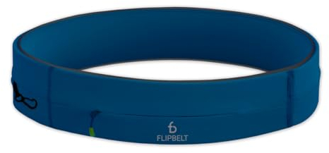 FlipBelt Zipper - Laufgürtel für Handy & kleines Zubehör - Sport-Bauchtasche für Damen und Herren - XL - Mitternachtsblau