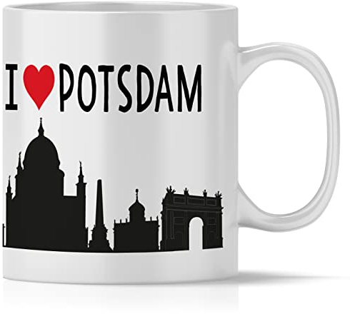 OWLBOOK® I love Potsdam Skyline Tasse mit Spruch Geschenke Geschenkideen als Erinnerung oder Mitbringsel von einer Reise für Männer und Frauen zum Geburtstag Keramik 300 ml