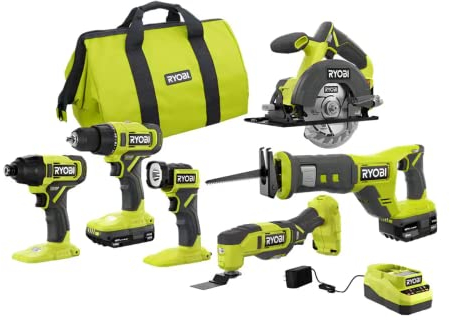 ONE+ 18-Volt Cordless 6-Tool Combo Kit with (2) Batteries, 18-Volt Charger, and Bag