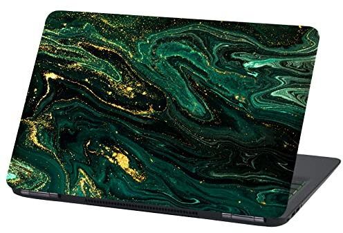 Laptop Folie Cover Abstrakt Klebefolie Notebook Aufkleber Schutzhülle selbstklebend Vinyl Skin Sticker (LP72 grüner Marmor, 13-14 Zoll)