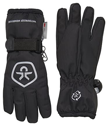 Color Kids Unisex Kids Waterproof-Recycled Cold Weather Gloves, Phantom, 6-8Y