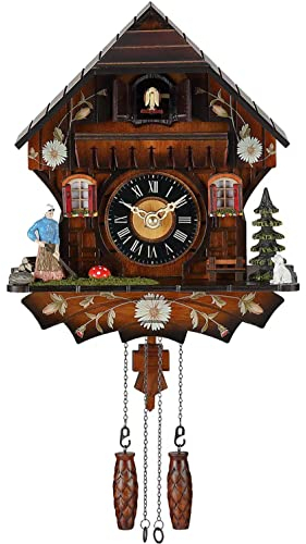Kintrot Kuckucksuhr Antik Schwarzwald Haus Uhr Tranditional Holz Pendel Quarz Wanduhr