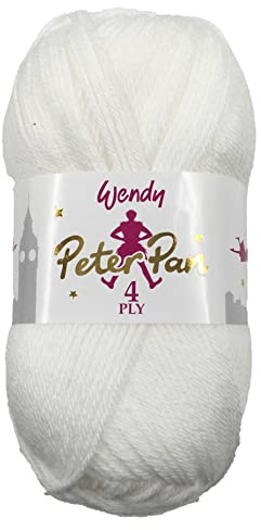 James C Brett Wendy Peter Pan baby 4 ply 50g ball White