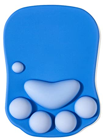 DOBAOJIA Tapis de souris avec repose-poignet, tapis de souris ergonomique en gel de silicone 3D, tapis de souris, fond antidérapant, pour la maison/bureau/jeux Bleu