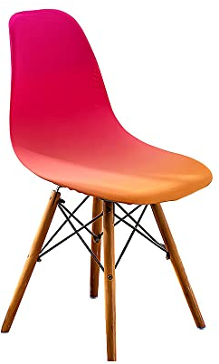 Highdi Schalenstuhl Bezug, Stuhlbezug 1/2/4/6 er Set Tie-Dye Stuhlbezüge Stretch Esszimmerstühle Bezug Moderne Elastischer Stuhlhussen Abnehmbar Waschbar Küchenstühle Husse (1PC,Orange)