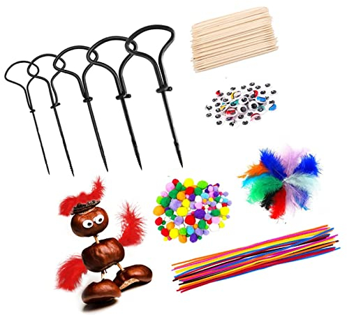 Kastanienbohrer Set Kastanien Bastelset Kinder Kastanienset Zum Basteln Herbst KastanienmäNnchen DIY Set 1,5-5 Mm Bohrer