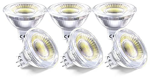 Klarlight 5W 12V GU5.3 LED Lampe MR16 LED Spotlicht, Klatweiß 6000K Ersatz für 45W 50W Halogenstrahler, 25° Abstrahlwinkel Reflektorlampe, Einbaustrahler, 6er Pack Nicht Dimmbar