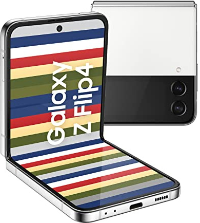 Samsung Galaxy Z Flip4 Bespoke Edition, Android Smartphone ohne Vertrag, 17,03 cm/6,7 Zoll Dynamic AMOLED Display, 3.700 mAh Akku, 256 GB/8GB RAM, Handy in Silver-White [Exklusiv bei Amazon]