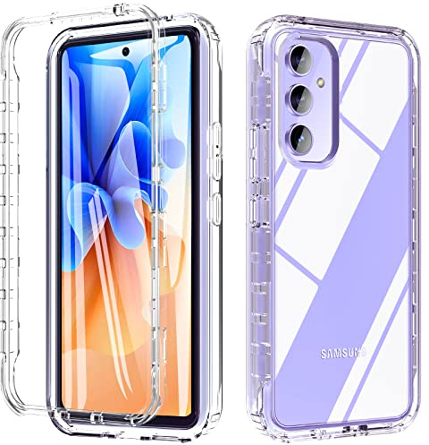 OWKEY Coque pour Samsung Galaxy A54 5G, 360 ° Full Body Double Coque Antichoc Housse Protection d'écran intégrée en, Antirayures Robuste Etui Bumper Case Samsung Galaxy A54 5G,Transparent