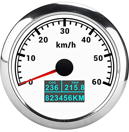Focket 85 mm GPS Tachometer, 3 in 1 Digital Kilometerzähler Geschwindigkeitsmesser Kit, 60 Km/h COG Reise Gesamtkilometerstand, Auto LKW Motorrad Tachometer, GPS Messgerät für Marine, Boo