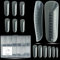 Vnjaoi 120 PCS Poly Extension Gel Dual Forma Moldes de uñas con escamas de ataúd u uña para manicura de gel Diseño de arte de uñas salón de bricolaje en casa (forma de uñas largas establecidas)