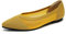 MACHSWON Women’s Ballet Flat Shoes Knit Dress Shoes Pointed Toe Slip On Ballerina Walking Flats Pumps for Women (Yellow, Size 8)