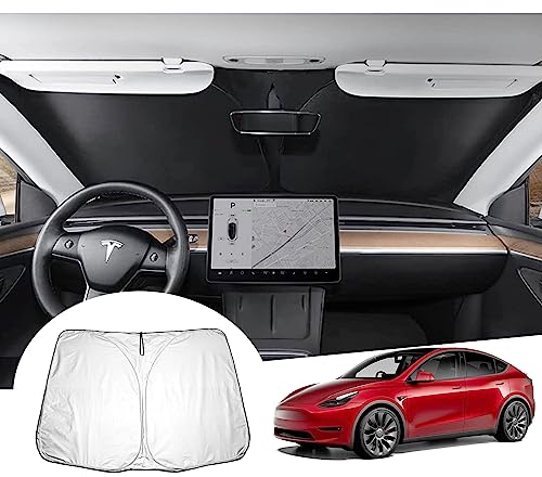 GAFAT Tesla Model Y Juniper 2025 2026/Model 3 Highland 2017-2025 2026 Parasol Lunas delanteras, Model 3 Highland Parabrisas Protección Solar, Protección UV Refrigeración, Tesla Model Y 2025 Accesorios