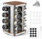 FRIBERG Porta Spezie per Cucina,360° Portaspezie Girevole，porta Spezie in Acciaio Inox Con 16 Barattoli Spezie da 100 Ml, Portaspezie Salvaspazio Con Imbuto, Etichetta, Penna e Spazzola per La Pulizia