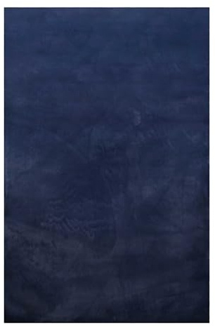 Homie Living Vita Hochflorteppich, 80 x 150 cm, dunkelblau | weicher Hochflor Teppich, Schlichtes, modernes Design hochwertig getuftet für Wohnzimmer, Schlafzimmer und mehr