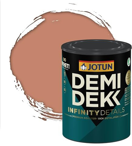 Jotun - Peinture Bois, Lasure Opaque pour Extérieur et Intérieur Satinée - DEMI DEKK INFINITY DETAILS - RAL 3012 - Rouge Beige - 0,75L
