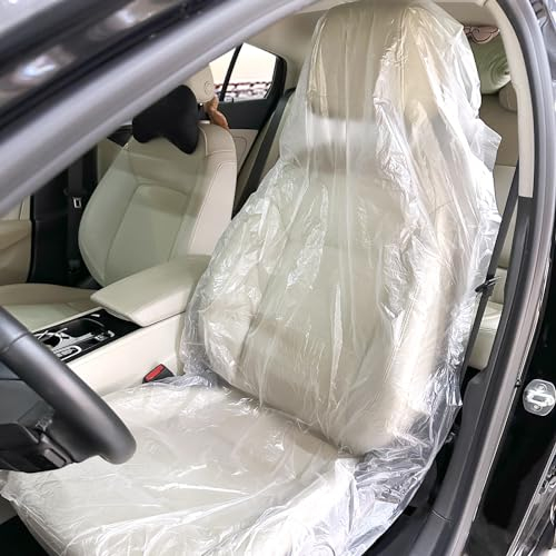 efuturetime 100 PCS Einweg Sitzbezug Auto Vordersitze Transparent Universal Wasserdicht, 140x80cm, Sitzschoner aus Kunststoff für Autositze, Autositzbezüge Staubdicht