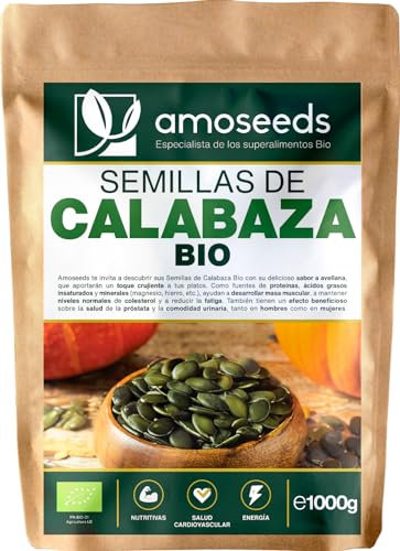Semillas de Calabaza BIO 1kg | Origen Europa | Pipas de Calabaza | 100% Orgánicas, Puras, Peladas y sin Sal | Primera Calidad