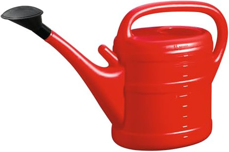 Annaffiatoio da giardino colorato, 10 litri, con doccetta in diversi colori (rosso)